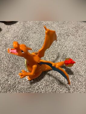 Pokemon Charizard Figure in Orange with Blue Wing Accents